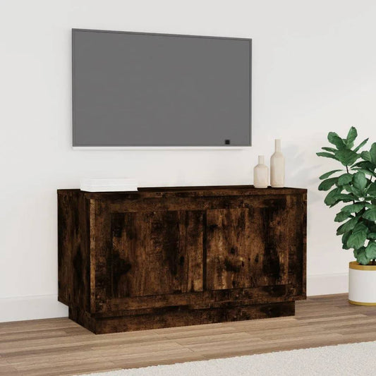 Tv-meubel 80x35x45 cm bewerkt hout gerookt eikenkleurig is nu te koop bij PeponiXL, paradijselijk wonen!