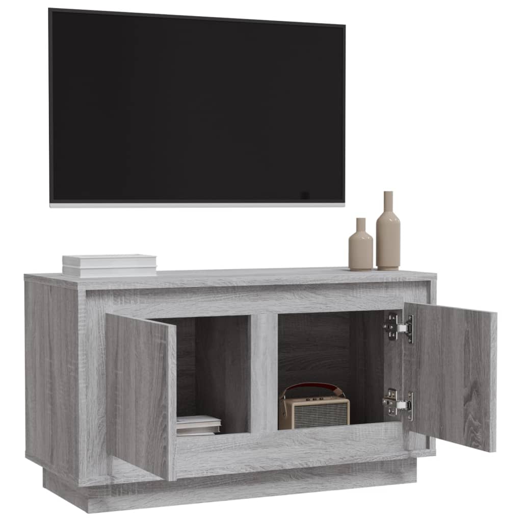 Tv-meubel 80x35x45 cm bewerkt hout grijs sonoma eikenkleurig is nu te koop bij PeponiXL, paradijselijk wonen!