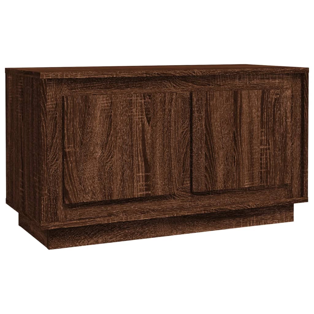 Tv-meubel 80x35x45 cm bewerkt hout bruin eikenkleur is nu te koop bij PeponiXL, paradijselijk wonen!
