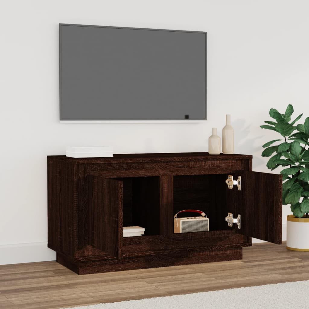 Tv-meubel 80x35x45 cm bewerkt hout bruin eikenkleur is nu te koop bij PeponiXL, paradijselijk wonen!