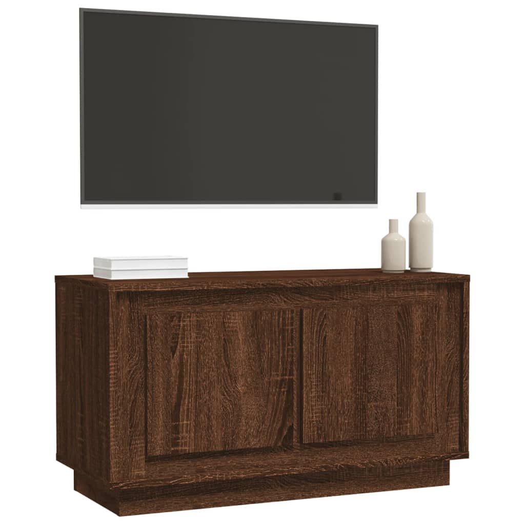 Tv-meubel 80x35x45 cm bewerkt hout bruin eikenkleur is nu te koop bij PeponiXL, paradijselijk wonen!