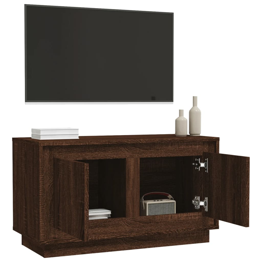 Tv-meubel 80x35x45 cm bewerkt hout bruin eikenkleur is nu te koop bij PeponiXL, paradijselijk wonen!
