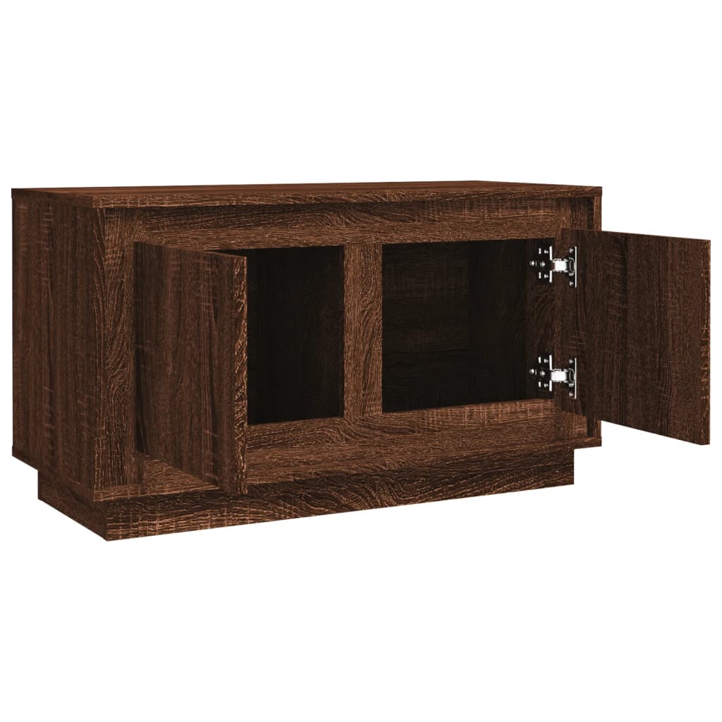 Tv-meubel 80x35x45 cm bewerkt hout bruin eikenkleur is nu te koop bij PeponiXL, paradijselijk wonen!