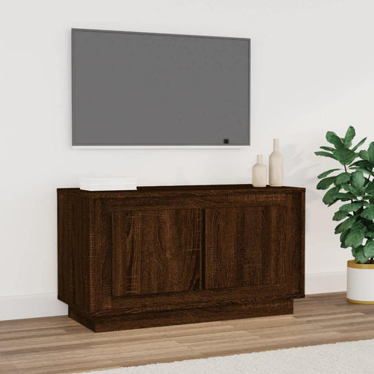 Tv-meubel 80x35x45 cm bewerkt hout bruin eikenkleur is nu te koop bij PeponiXL, paradijselijk wonen!