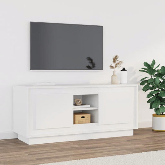 Tv-meubel 102x35x45 cm bewerkt hout wit is nu te koop bij PeponiXL, paradijselijk wonen!