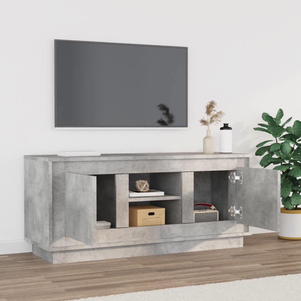 Tv-meubel 102x35x45 cm bewerkt hout betongrijs is nu te koop bij PeponiXL, paradijselijk wonen!