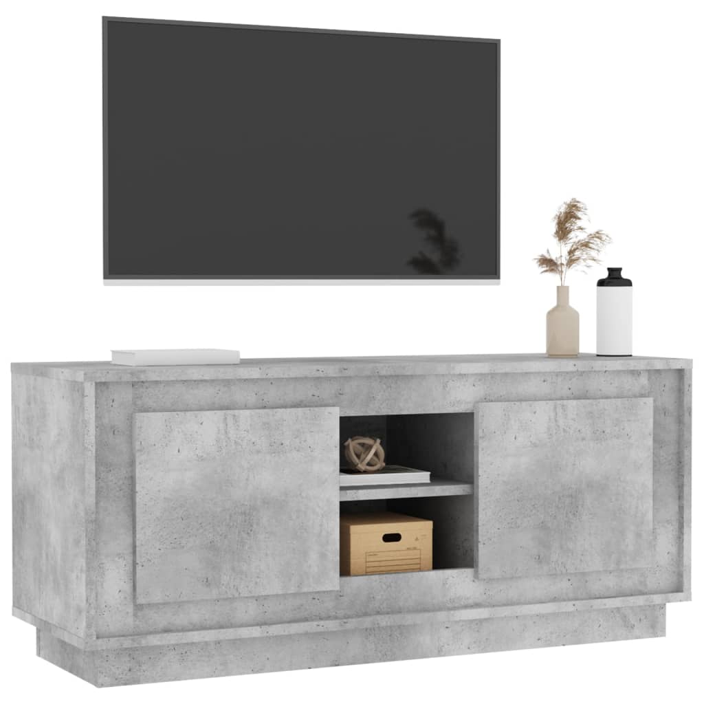 Tv-meubel 102x35x45 cm bewerkt hout betongrijs is nu te koop bij PeponiXL, paradijselijk wonen!
