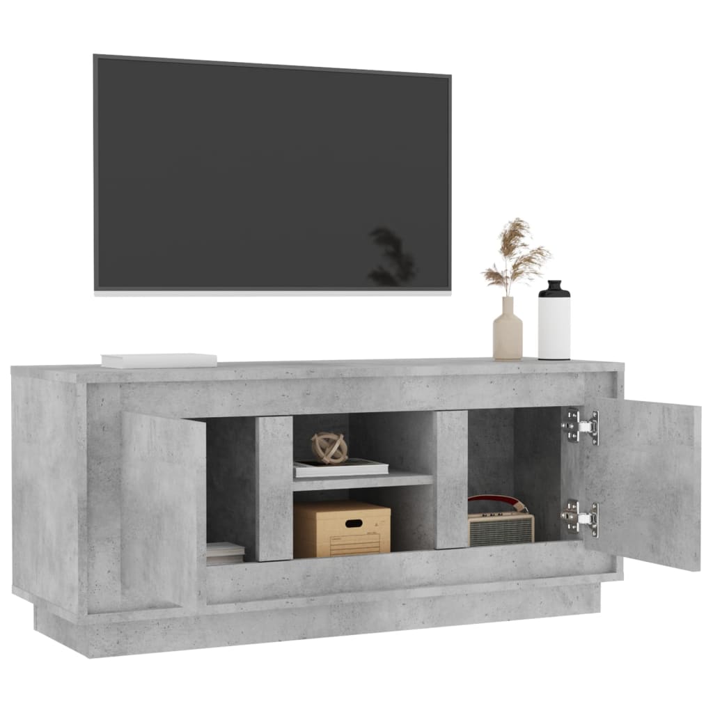 Tv-meubel 102x35x45 cm bewerkt hout betongrijs is nu te koop bij PeponiXL, paradijselijk wonen!