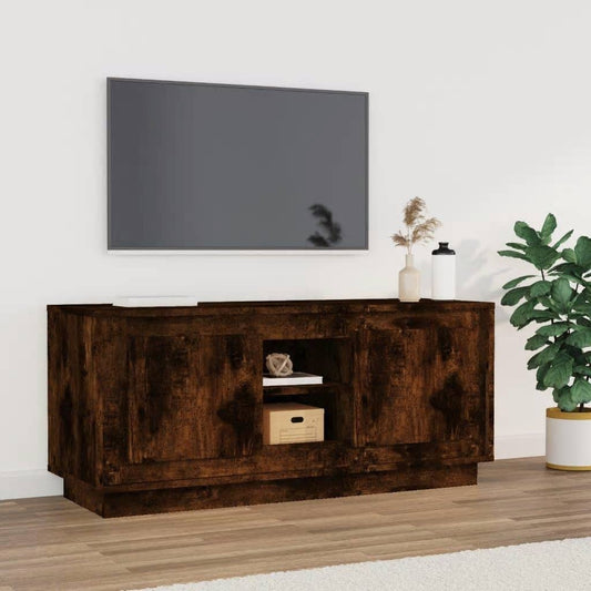 Tv-meubel 102x35x45 cm bewerkt hout gerookt eikenkleurig is nu te koop bij PeponiXL, paradijselijk wonen!