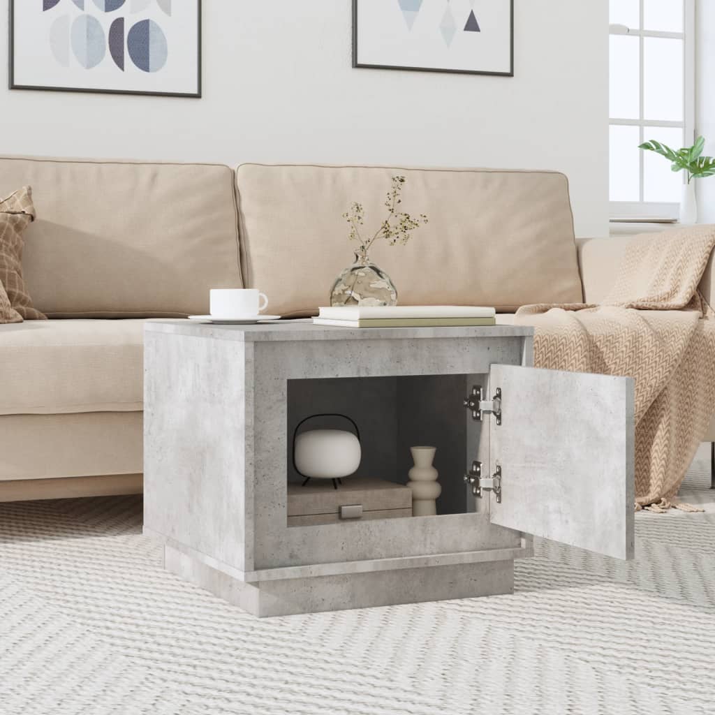 Salontafel 51x50x44 cm bewerkt hout betongrijs is nu te koop bij PeponiXL, paradijselijk wonen!