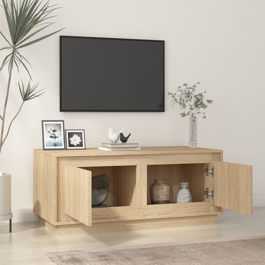 Salontafel 102x50x44 cm bewerkt hout sonoma eikenkleurig is nu te koop bij PeponiXL, paradijselijk wonen!