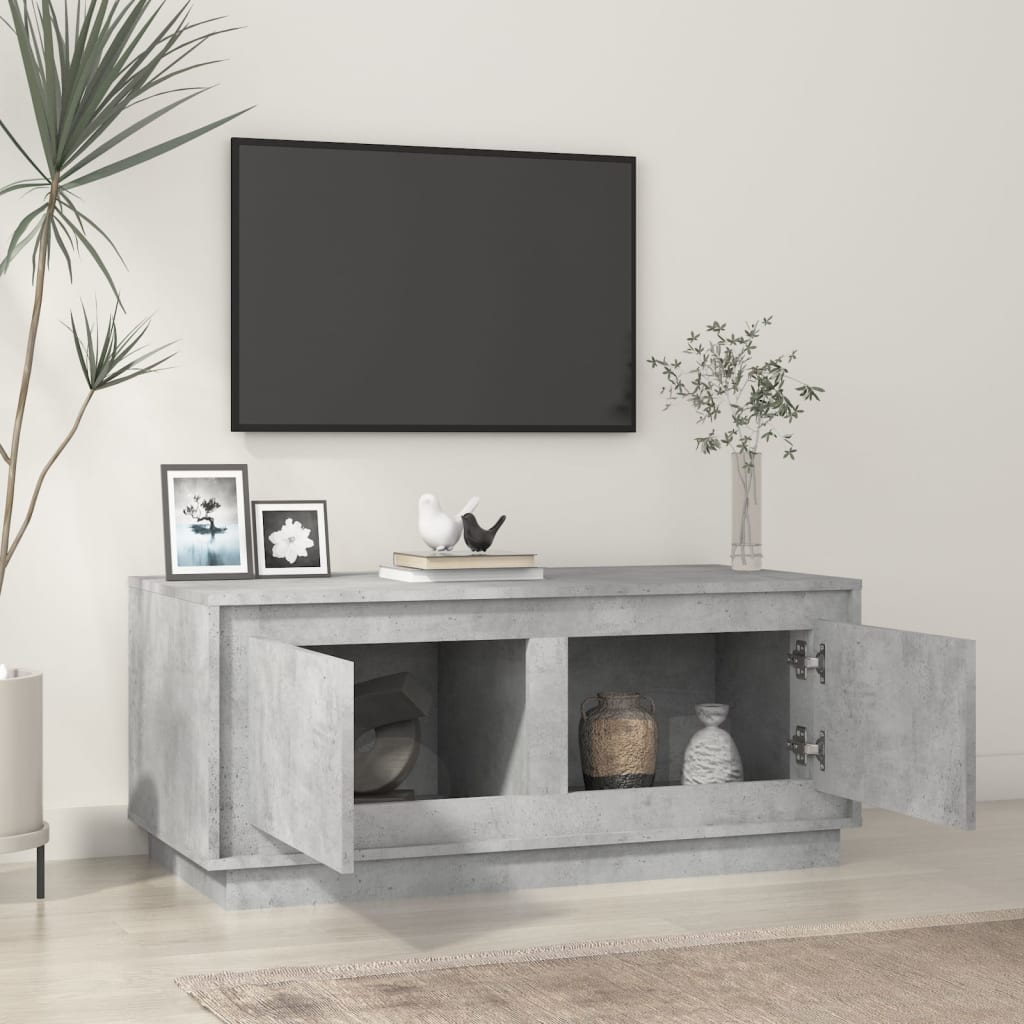 Salontafel 102x50x44 cm bewerkt hout betongrijs is nu te koop bij PeponiXL, paradijselijk wonen!