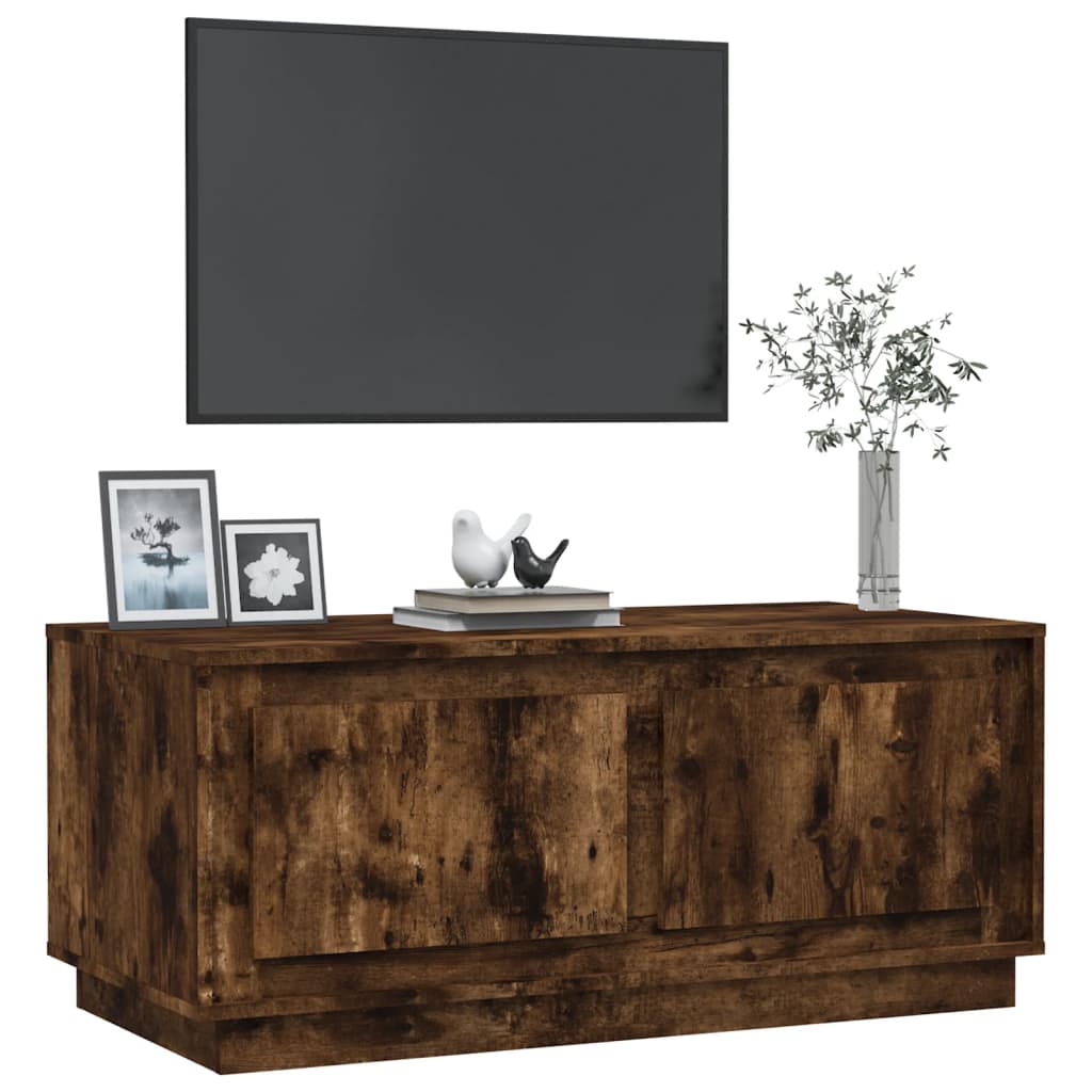 Salontafel 102x50x44 cm bewerkt hout gerookt eikenkleurig is nu te koop bij PeponiXL, paradijselijk wonen!