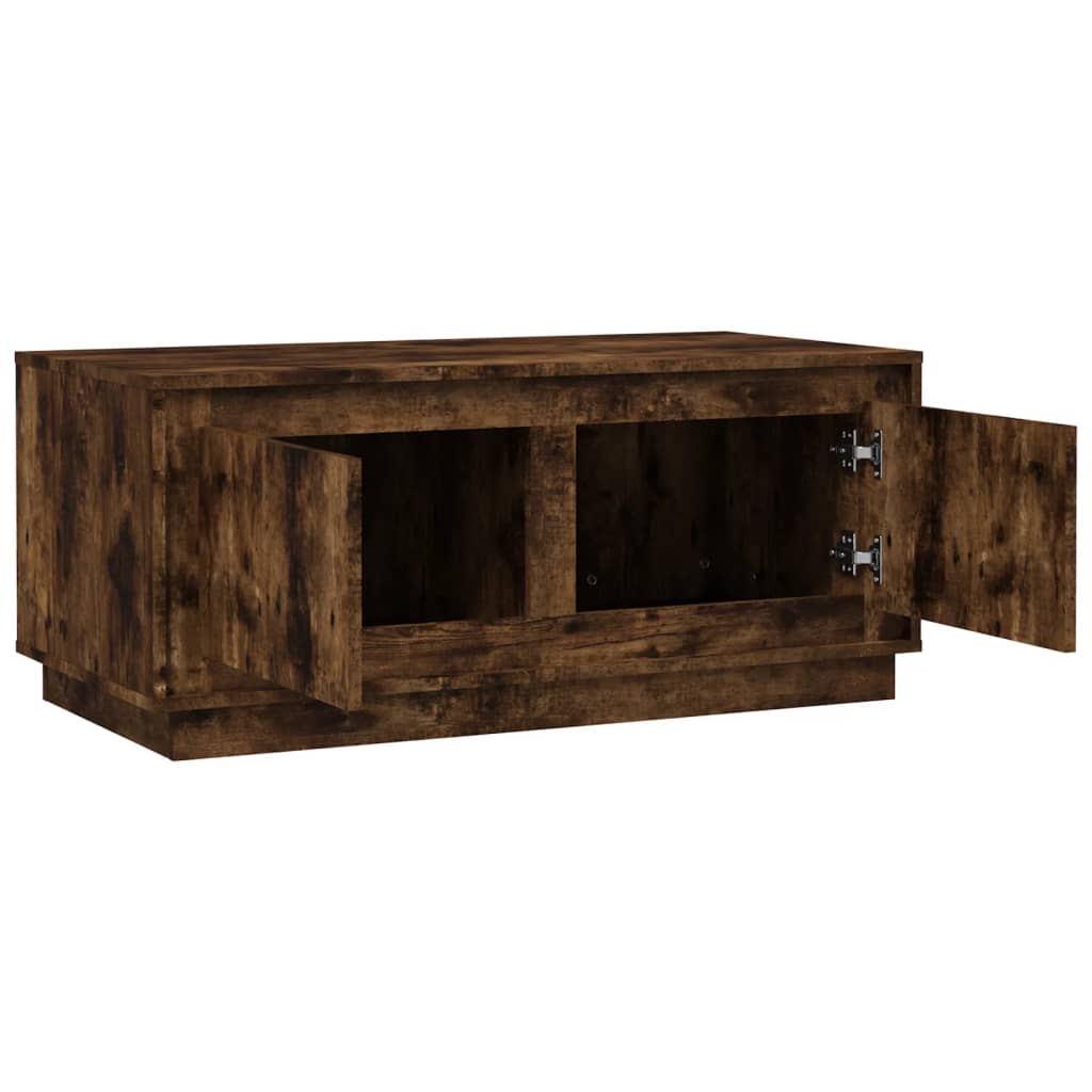 Salontafel 102x50x44 cm bewerkt hout gerookt eikenkleurig is nu te koop bij PeponiXL, paradijselijk wonen!
