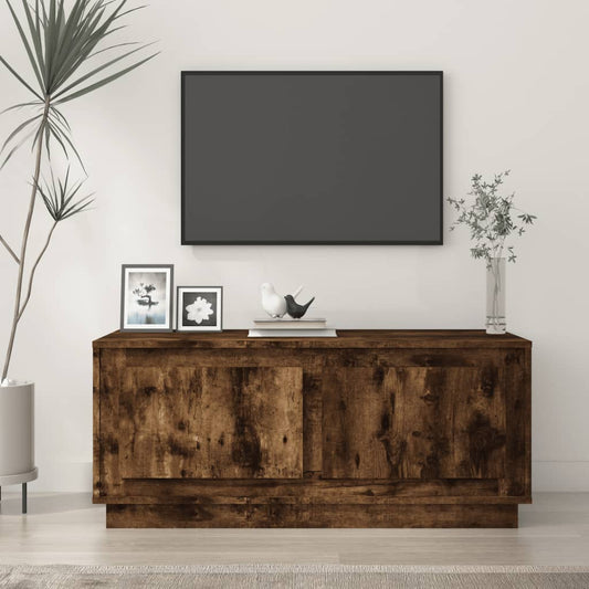 Salontafel 102x50x44 cm bewerkt hout gerookt eikenkleurig is nu te koop bij PeponiXL, paradijselijk wonen!