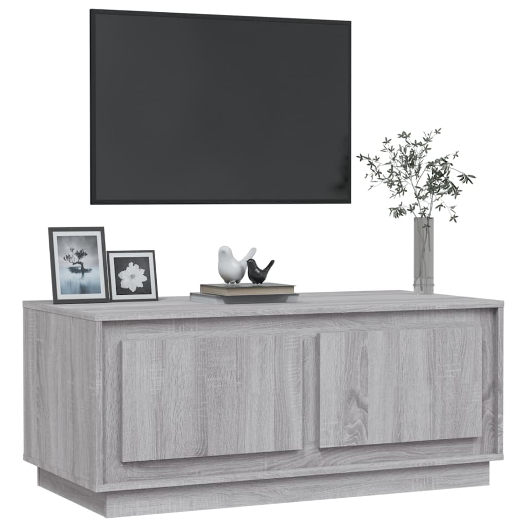 Salontafel 102x50x44 cm bewerkt hout grijs sonoma eikenkleurig is nu te koop bij PeponiXL, paradijselijk wonen!