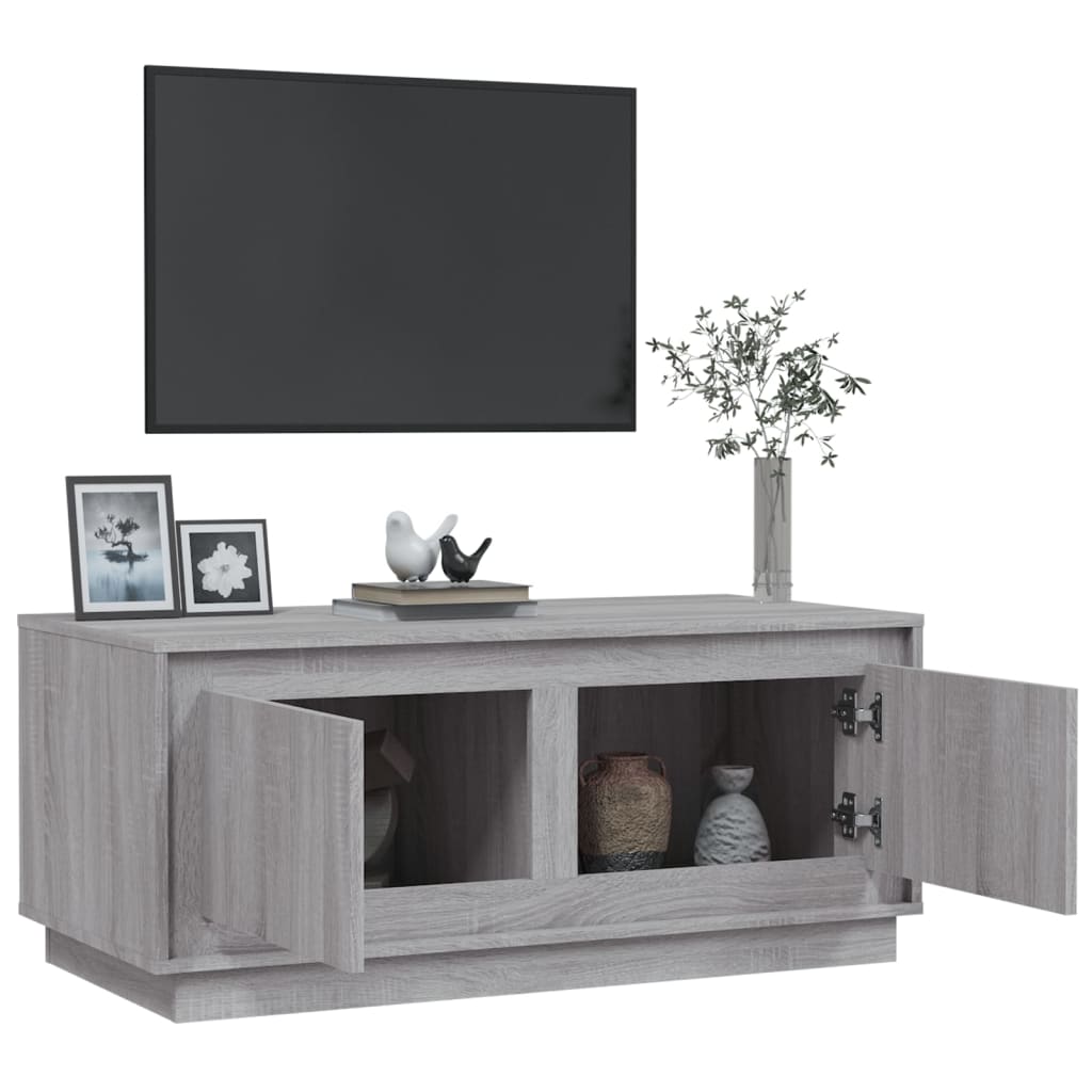Salontafel 102x50x44 cm bewerkt hout grijs sonoma eikenkleurig is nu te koop bij PeponiXL, paradijselijk wonen!