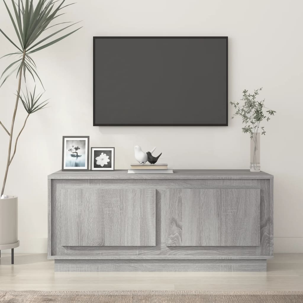 Salontafel 102x50x44 cm bewerkt hout grijs sonoma eikenkleurig is nu te koop bij PeponiXL, paradijselijk wonen!