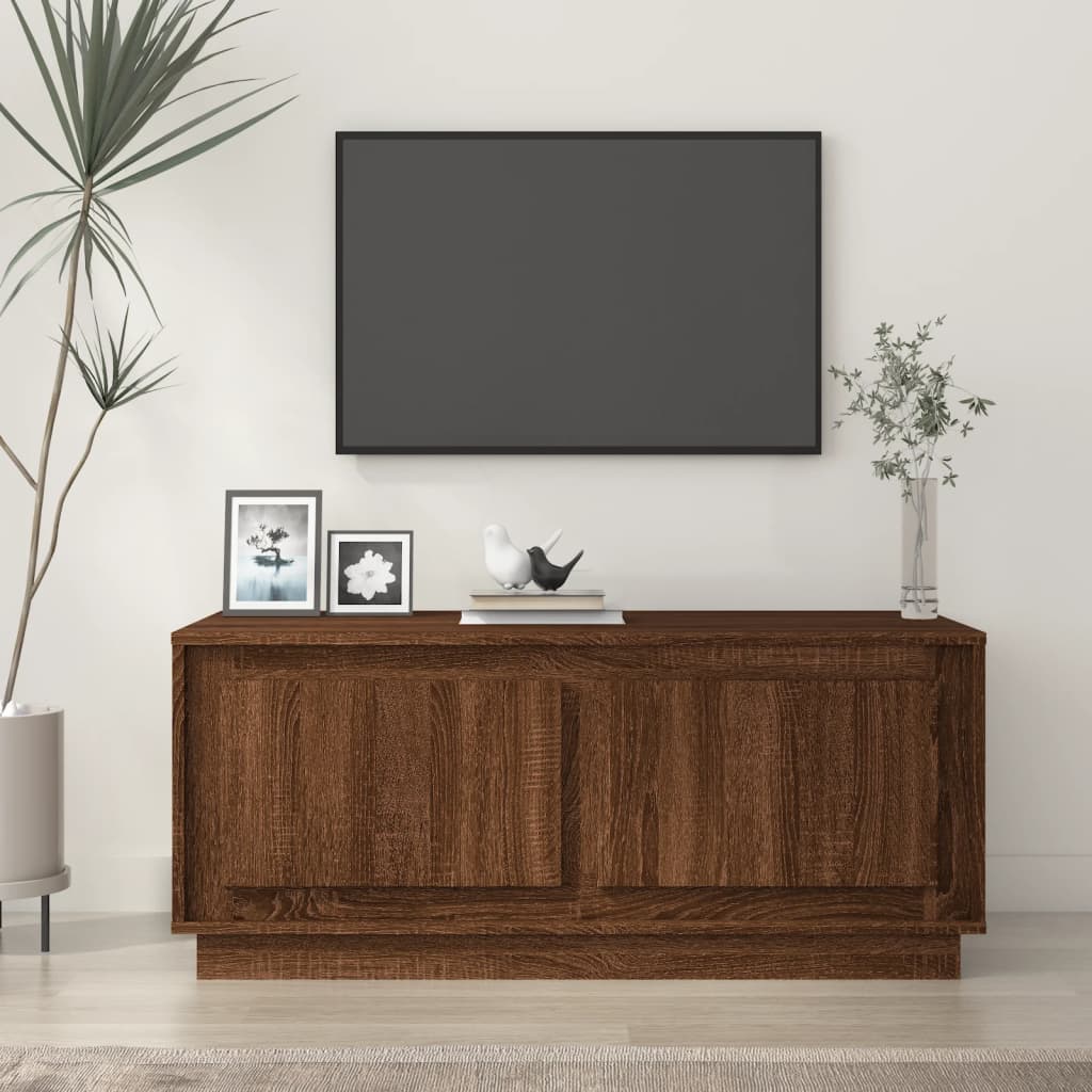 Salontafel 102x50x44 cm bewerkt hout bruin eikenkleur is nu te koop bij PeponiXL, paradijselijk wonen!