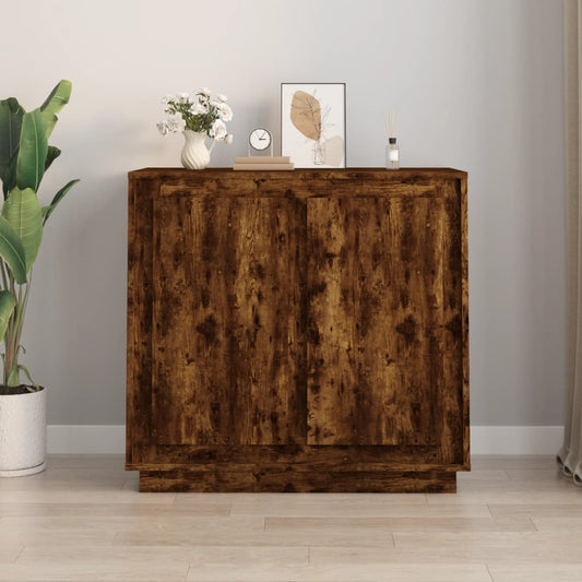 Dressoir 80x34x75 cm bewerkt hout gerookt eikenkleurig is nu te koop bij PeponiXL, paradijselijk wonen!