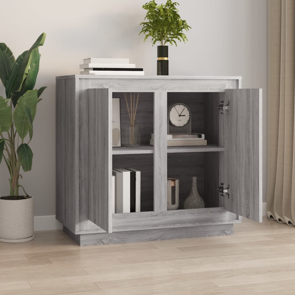Dressoir 80x34x75 cm bewerkt hout grijs sonoma eikenkleurig is nu te koop bij PeponiXL, paradijselijk wonen!