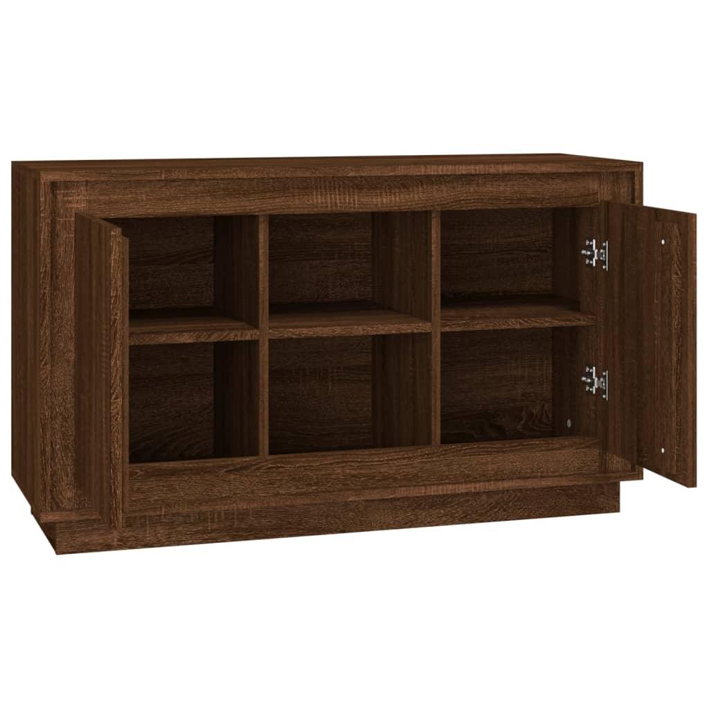 Dressoir 102x35x60 cm bewerkt hout bruin eikenkleur is nu te koop bij PeponiXL, paradijselijk wonen!