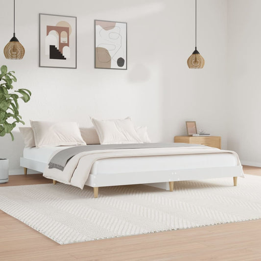 Bedframe massief hout wit 200x200 cm is nu te koop bij PeponiXL, paradijselijk wonen!