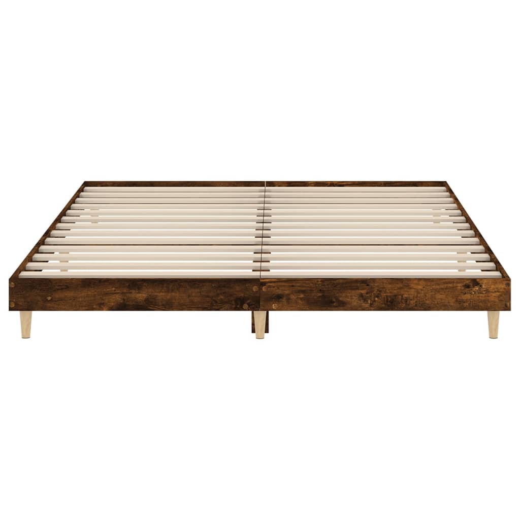Bedframe zonder matras hout gerookt eikenkleurig 150x200 cm is nu te koop bij PeponiXL, paradijselijk wonen!