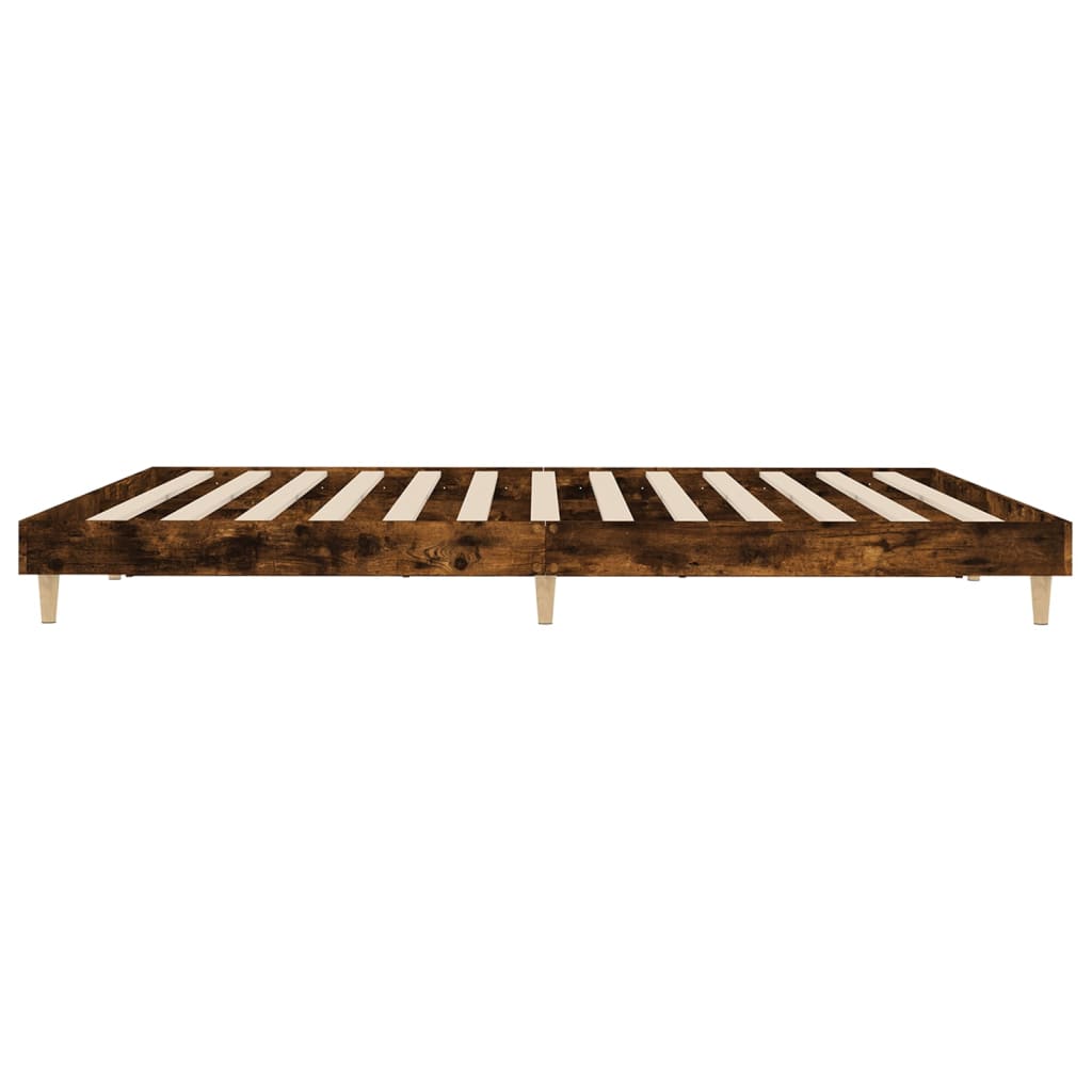 Bedframe zonder matras hout gerookt eikenkleurig 150x200 cm is nu te koop bij PeponiXL, paradijselijk wonen!