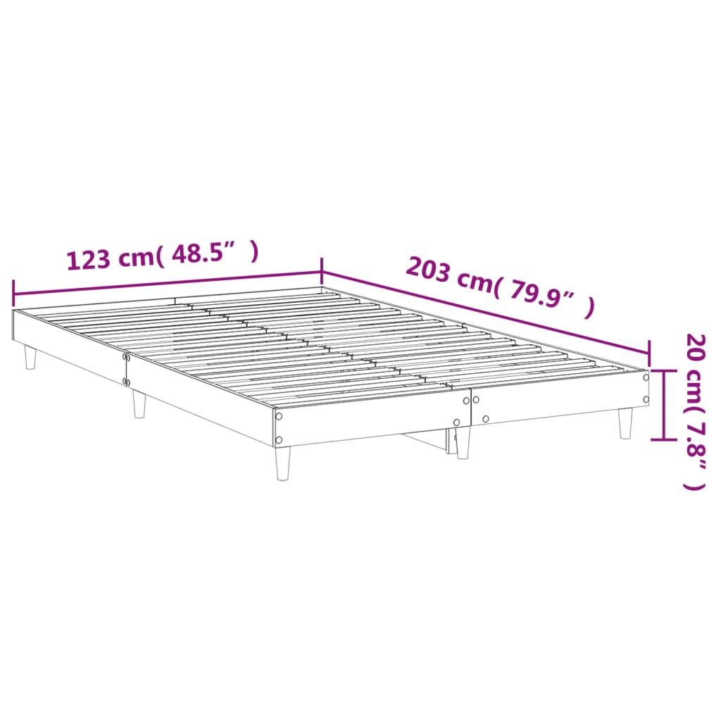 Bedframe zonder matras hout gerookt eikenkleurig 120x200 cm is nu te koop bij PeponiXL, paradijselijk wonen!