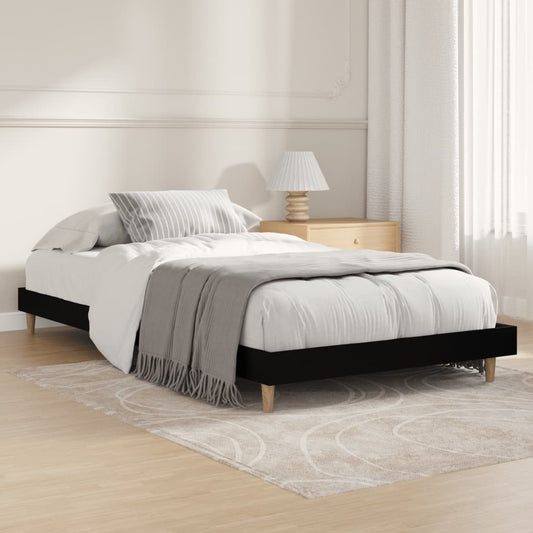 Bedframe bewerkt hout zwart 100x200 cm is nu te koop bij PeponiXL, paradijselijk wonen!