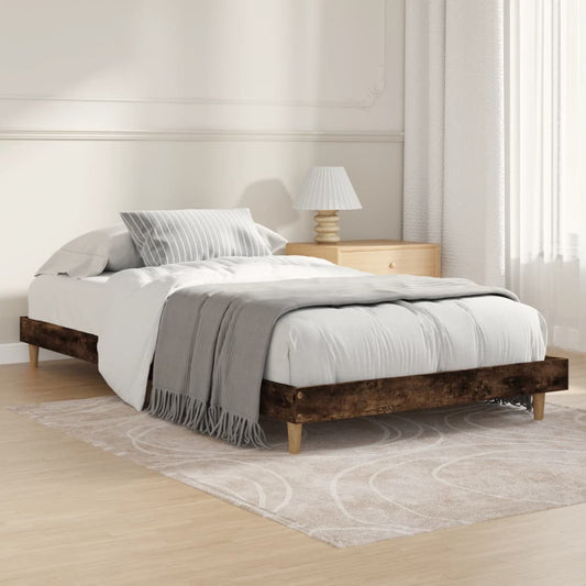 Bedframe zonder matras hout gerookt eikenkleurig 100x200 cm is nu te koop bij PeponiXL, paradijselijk wonen!
