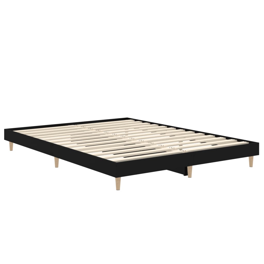 Bedframe LED massief hout zwart 140x190 cm is nu te koop bij PeponiXL, paradijselijk wonen!