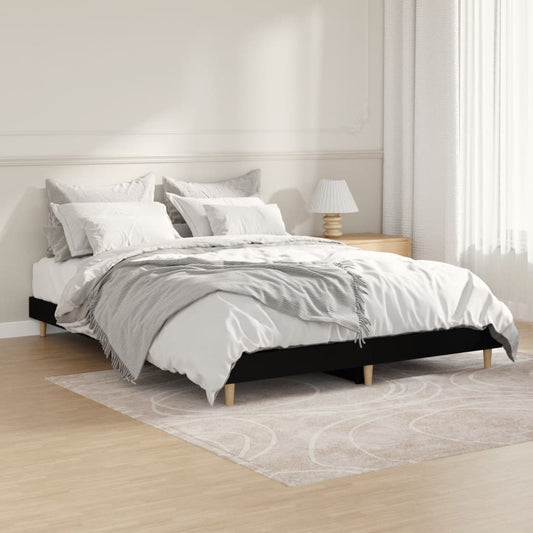 Bedframe LED massief hout zwart 140x190 cm is nu te koop bij PeponiXL, paradijselijk wonen!