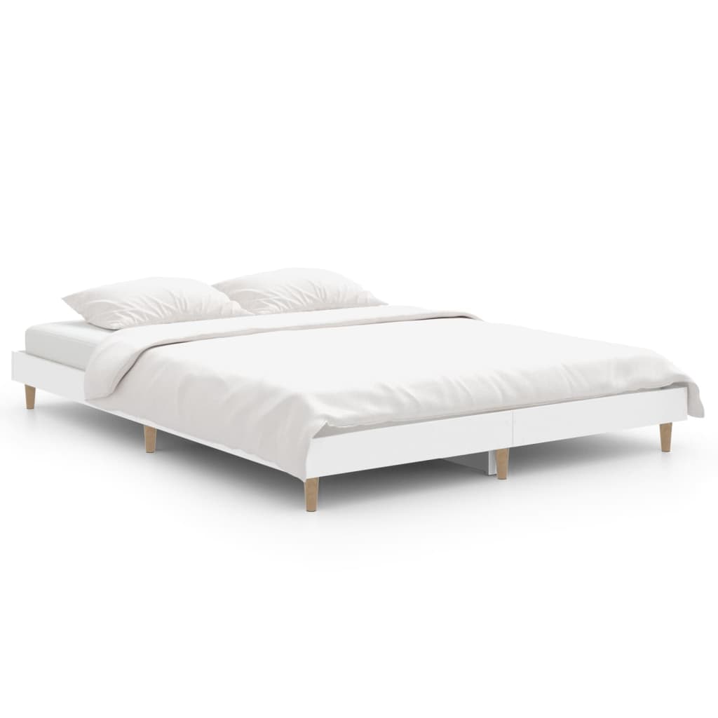 Bedframe bewerkt hout wit 135x190 cm is nu te koop bij PeponiXL, paradijselijk wonen!