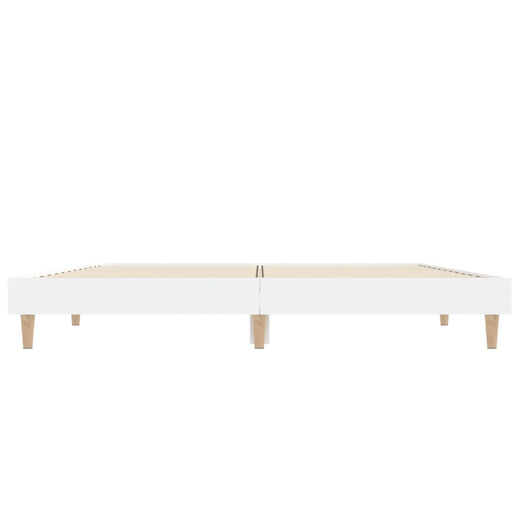 Bedframe bewerkt hout wit 135x190 cm is nu te koop bij PeponiXL, paradijselijk wonen!