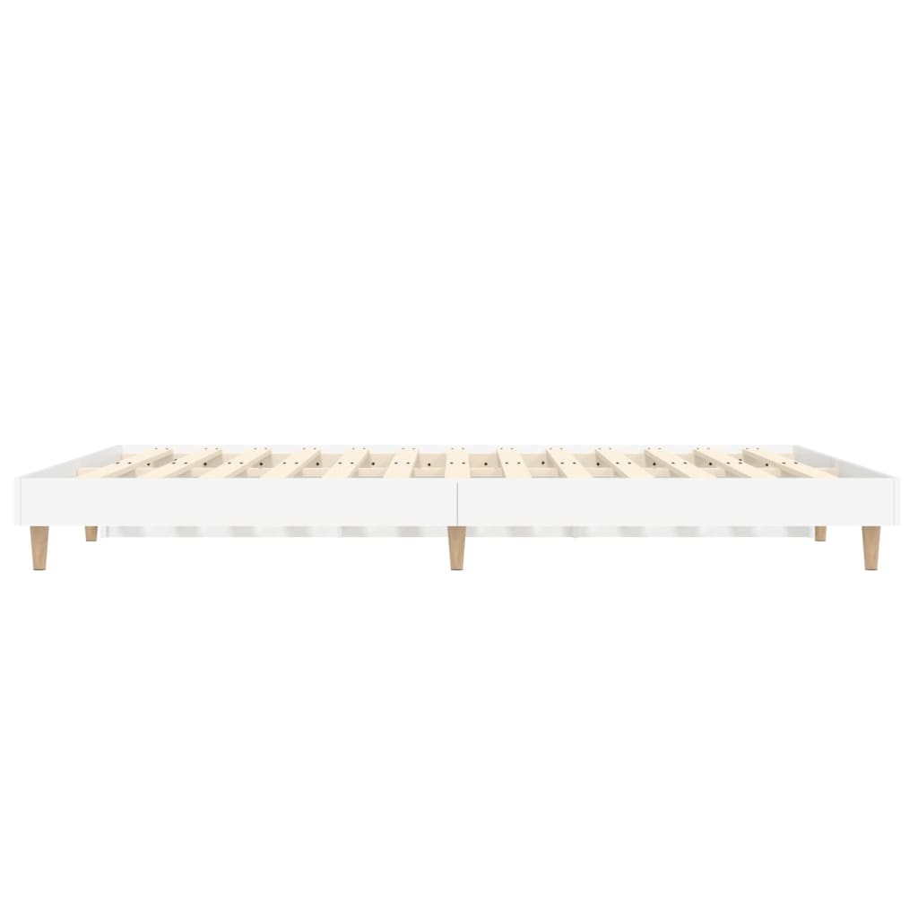 Bedframe bewerkt hout wit 135x190 cm is nu te koop bij PeponiXL, paradijselijk wonen!