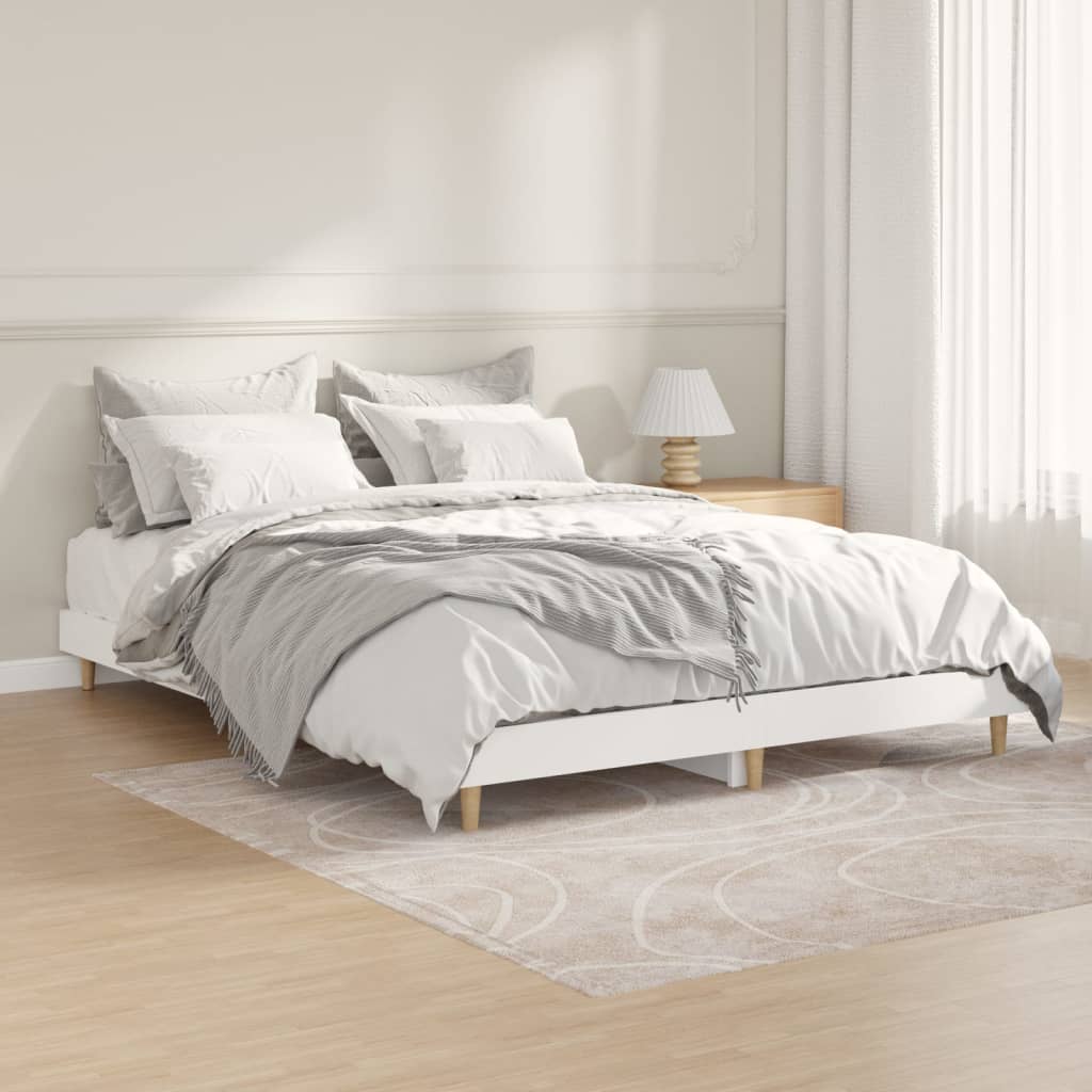 Bedframe bewerkt hout wit 135x190 cm is nu te koop bij PeponiXL, paradijselijk wonen!