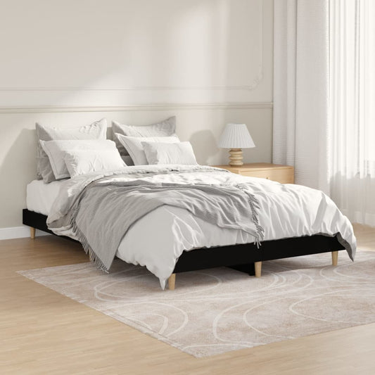 Bedframe bewerkt hout zwart 120x190 cm is nu te koop bij PeponiXL, paradijselijk wonen!