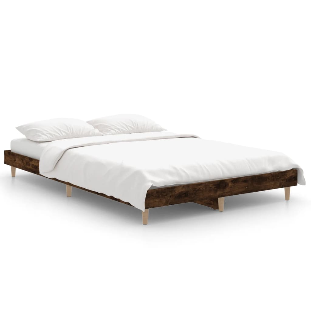 Bedframe zonder matras hout gerookt eikenkleurig 120x190 cm is nu te koop bij PeponiXL, paradijselijk wonen!