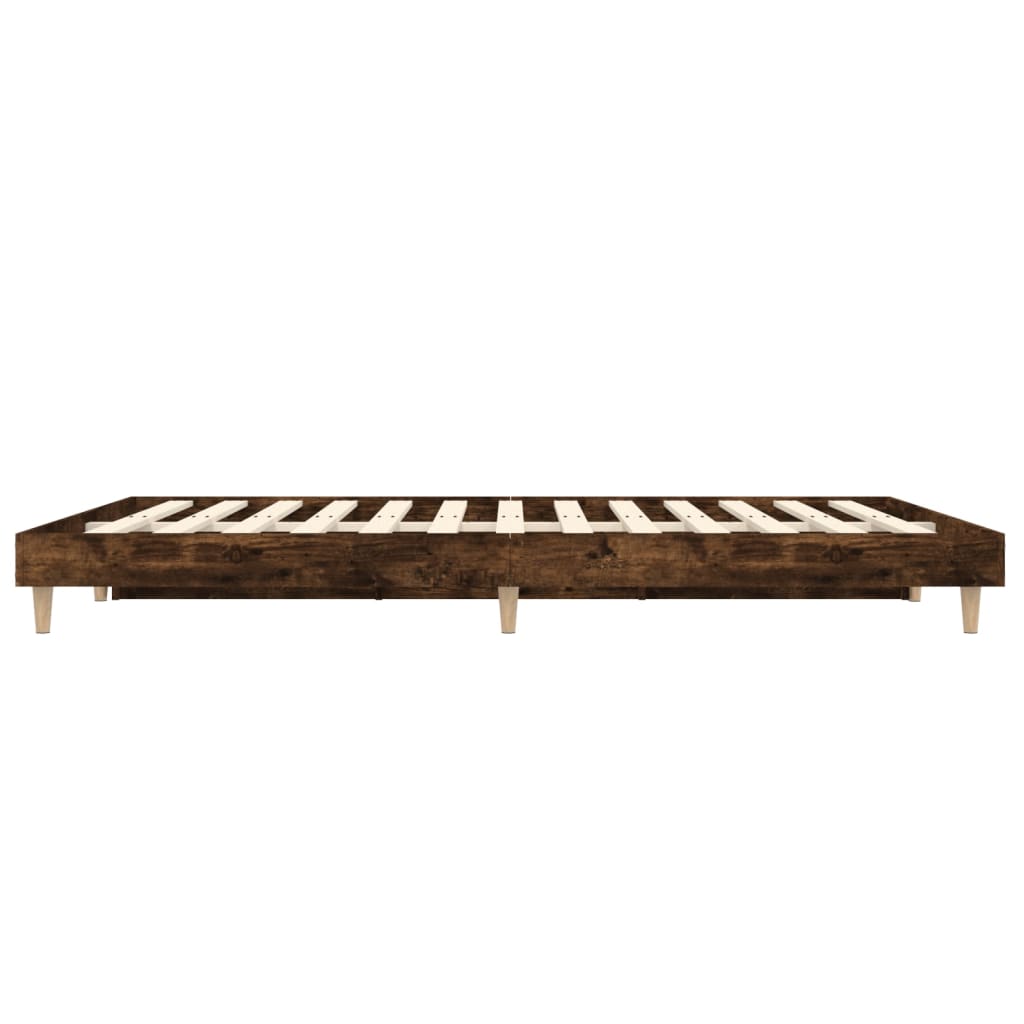 Bedframe zonder matras hout gerookt eikenkleurig 120x190 cm is nu te koop bij PeponiXL, paradijselijk wonen!