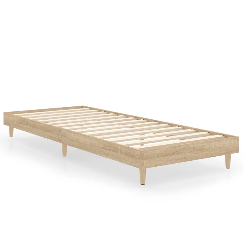 Bedframe zonder matras hout sonoma eikenkleurig 75x190 cm is nu te koop bij PeponiXL, paradijselijk wonen!