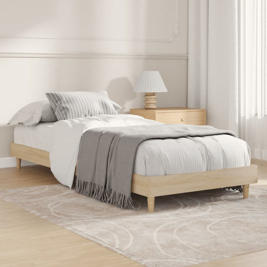 Bedframe zonder matras hout sonoma eikenkleurig 75x190 cm is nu te koop bij PeponiXL, paradijselijk wonen!