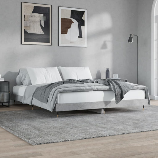 Bedframe bewerkt hout betongrijs 200x200 cm is nu te koop bij PeponiXL, paradijselijk wonen!