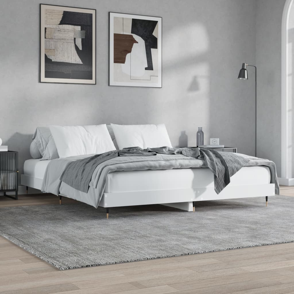 Bedframe bewerkt hout wit 180x200 cm is nu te koop bij PeponiXL, paradijselijk wonen!