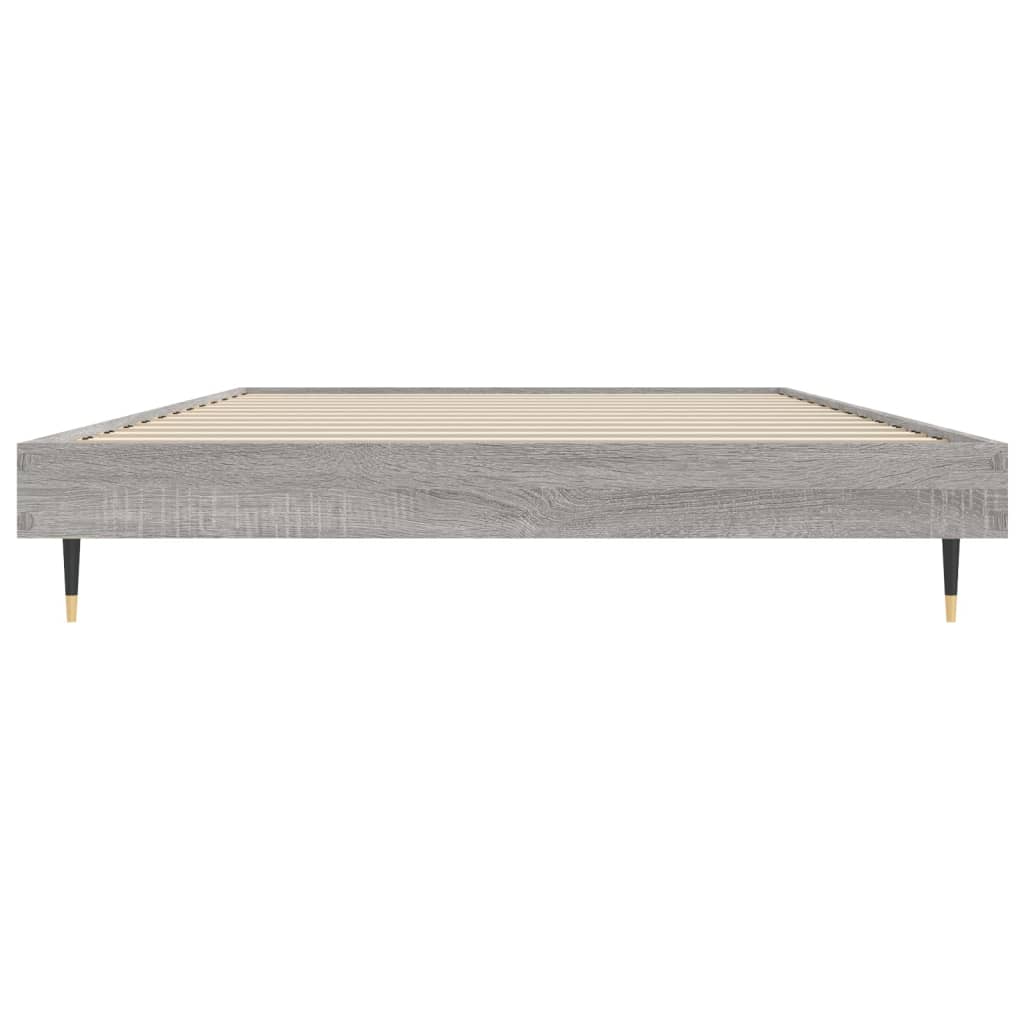 Bedframe bewerkt hout grijs sonoma eikenkleurig 100x200 cm is nu te koop bij PeponiXL, paradijselijk wonen!