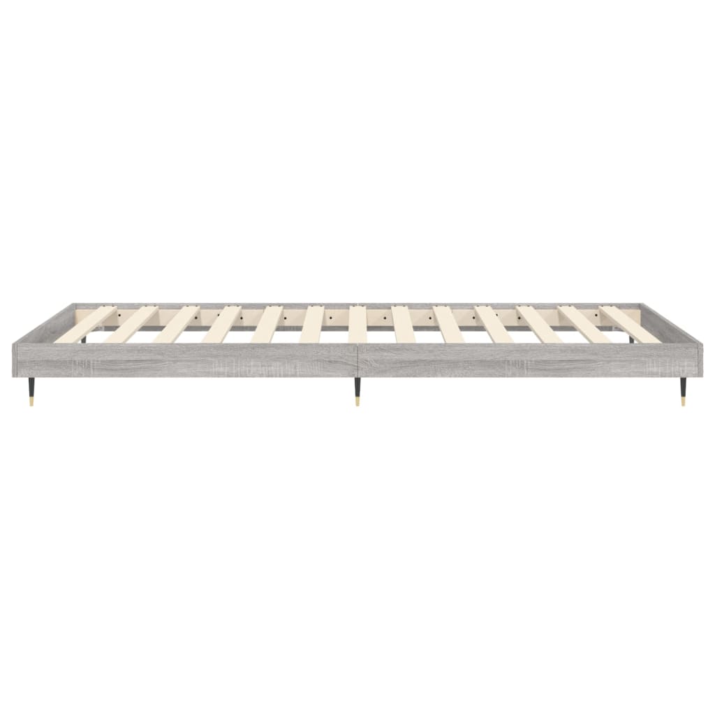 Bedframe bewerkt hout grijs sonoma eikenkleurig 100x200 cm is nu te koop bij PeponiXL, paradijselijk wonen!