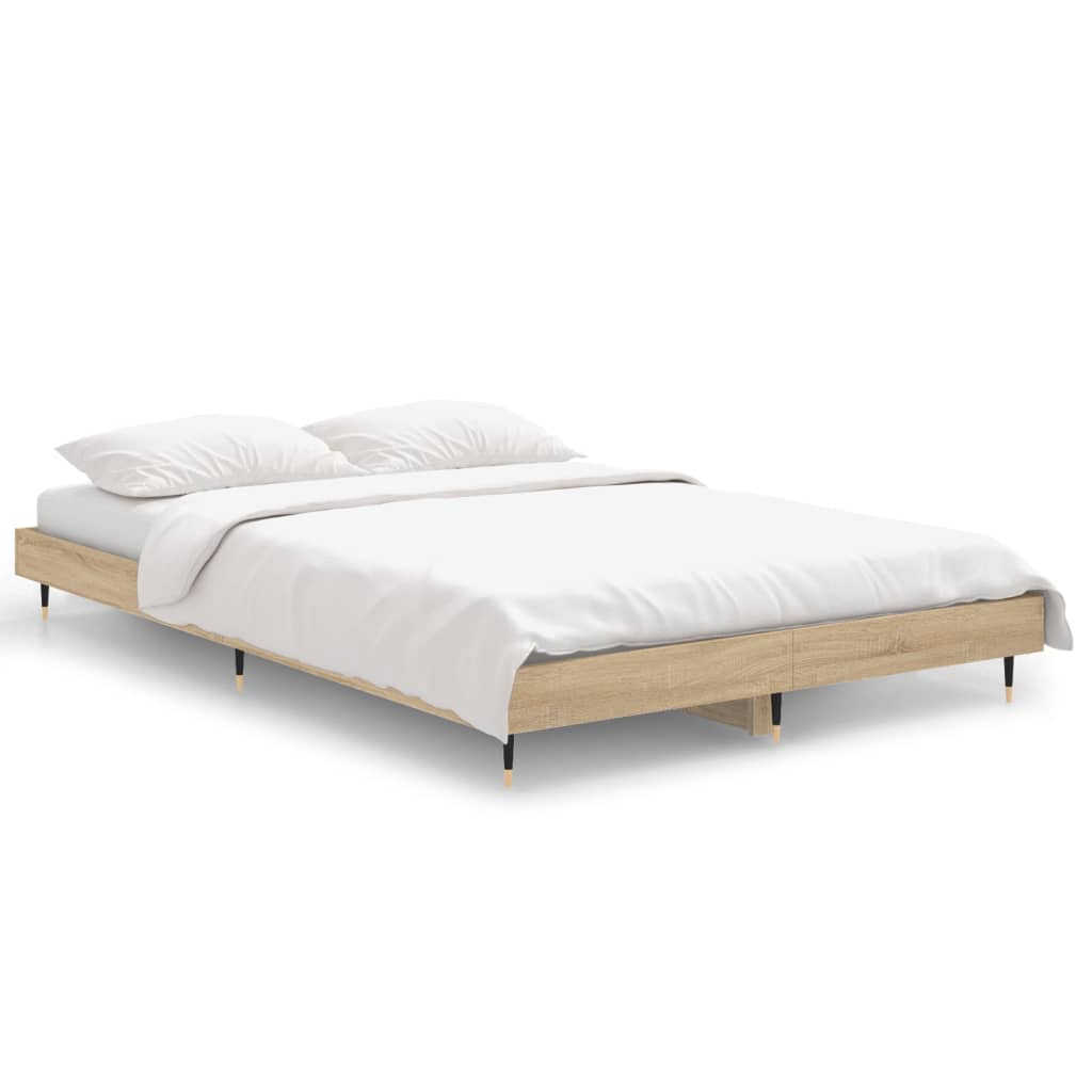 Bedframe zonder matras hout sonoma eikenkleurig 120x190 cm is nu te koop bij PeponiXL, paradijselijk wonen!