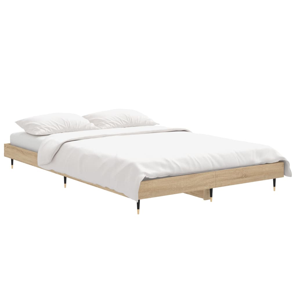 Bedframe zonder matras hout sonoma eikenkleurig 120x190 cm is nu te koop bij PeponiXL, paradijselijk wonen!