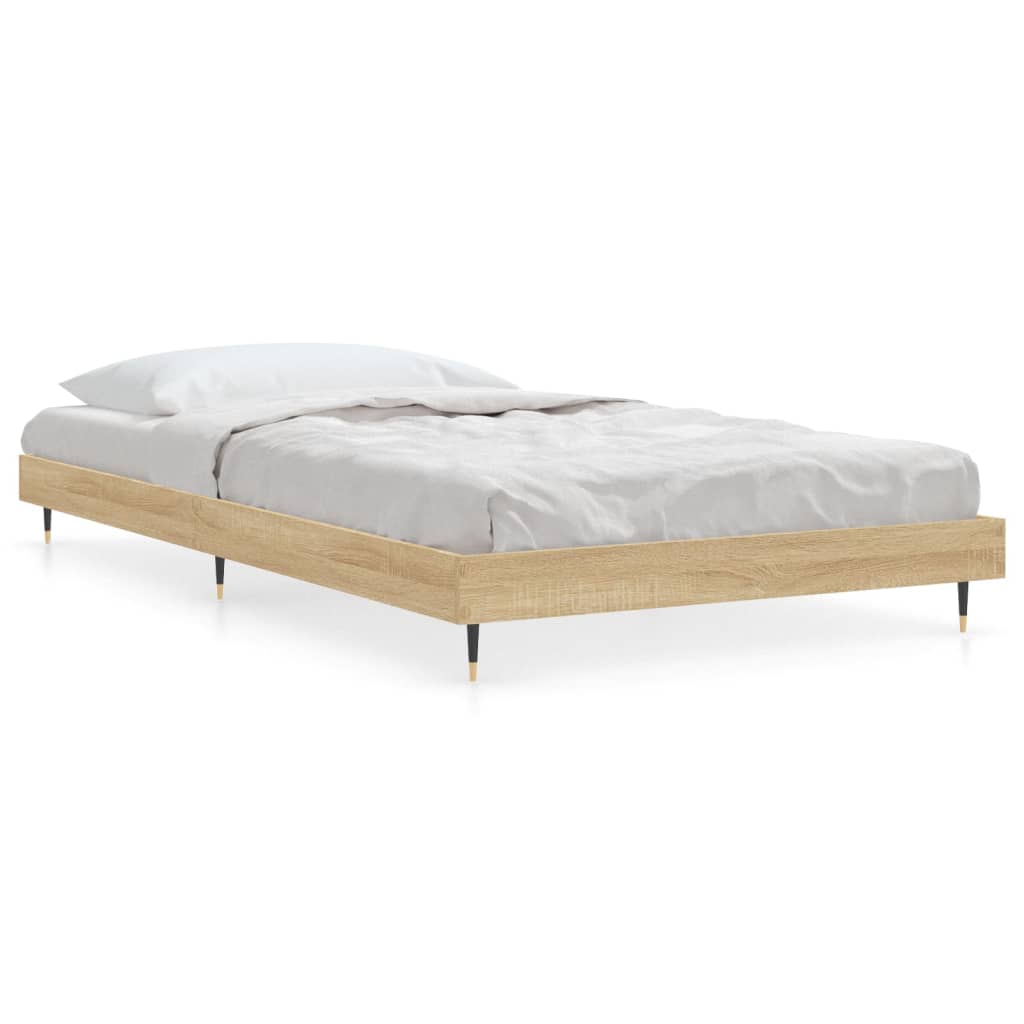 Bedframe zonder matras hout sonoma eikenkleurig 90x190 cm is nu te koop bij PeponiXL, paradijselijk wonen!